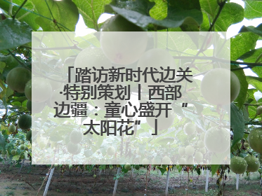 踏访新时代边关·特别策划丨西部边疆：童心盛开“太阳花”