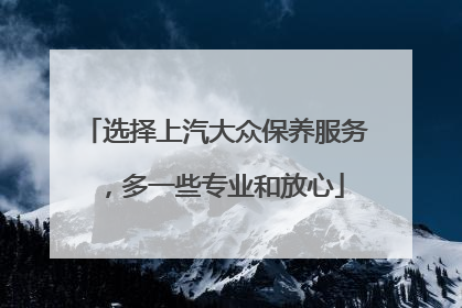选择上汽大众保养服务，多一些专业和放心