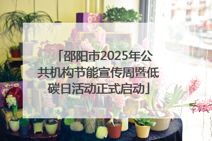 邵阳市2025年公共机构节能宣传周暨低碳日活动正式启动