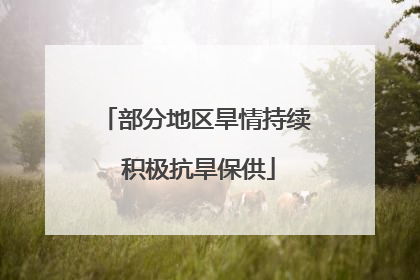 部分地区旱情持续 积极抗旱保供