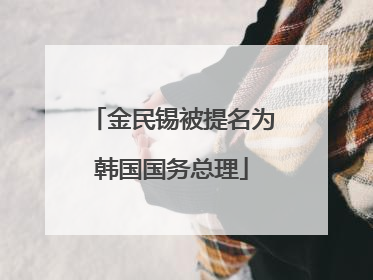 金民锡被提名为韩国国务总理
