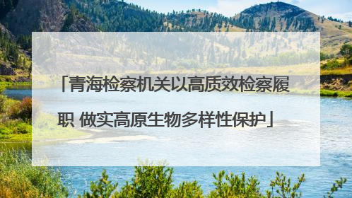 青海检察机关以高质效检察履职 做实高原生物多样性保护