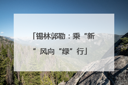 锡林郭勒：乘“新”风向“绿”行