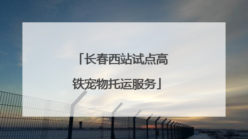 长春西站试点高铁宠物托运服务