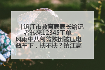 镇江市教育局局长给记者转来12345工单 风雨中八旬翁跌倒被压电瓶车下，扶不扶？镇江高职学子选择令人钦佩