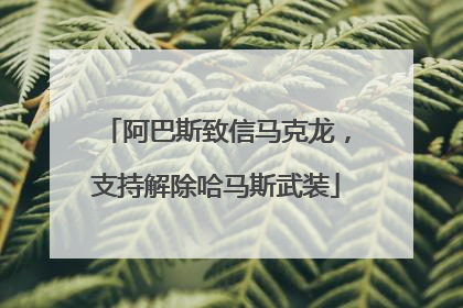 阿巴斯致信马克龙，支持解除哈马斯武装