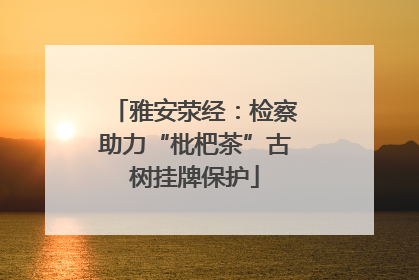 雅安荥经：检察助力“枇杷茶”古树挂牌保护