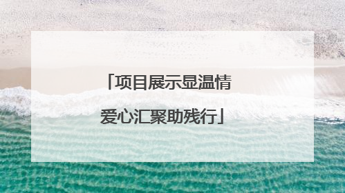 项目展示显温情 爱心汇聚助残行