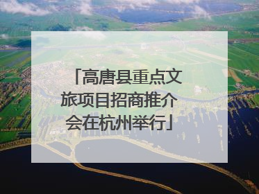 高唐县重点文旅项目招商推介会在杭州举行