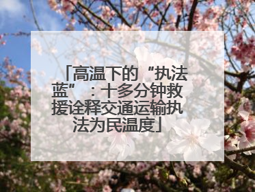 高温下的“执法蓝”：十多分钟救援诠释交通运输执法为民温度