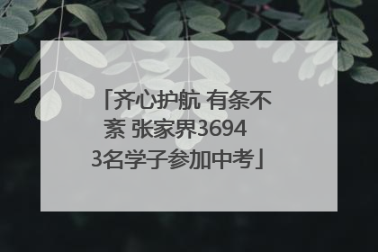 齐心护航 有条不紊 张家界36943名学子参加中考