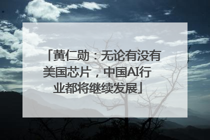 黄仁勋：无论有没有美国芯片，中国AI行业都将继续发展