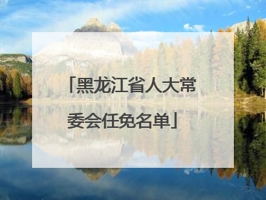 黑龙江省人大常委会任免名单