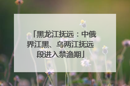 黑龙江抚远：中俄界江黑、乌两江抚远段进入禁渔期