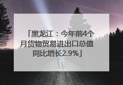 黑龙江：今年前4个月货物贸易进出口总值同比增长2.9%