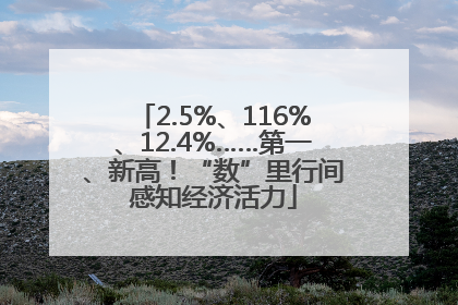 2.5%、116%、12.4%……第一、新高！“数”里行间感知经济活力
