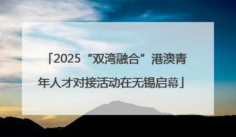 2025“双湾融合”港澳青年人才对接活动在无锡启幕