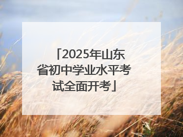 2025年山东省初中学业水平考试全面开考