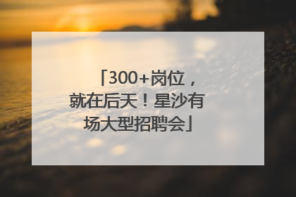 300+岗位，就在后天！星沙有场大型招聘会