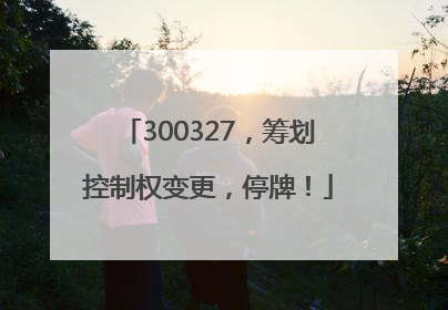 300327，筹划控制权变更，停牌！