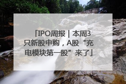 IPO周报｜本周3只新股申购，A股“充电模块第一股”来了